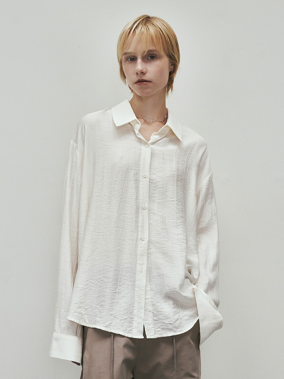 Soft Crinkle Shirt (Ivory)